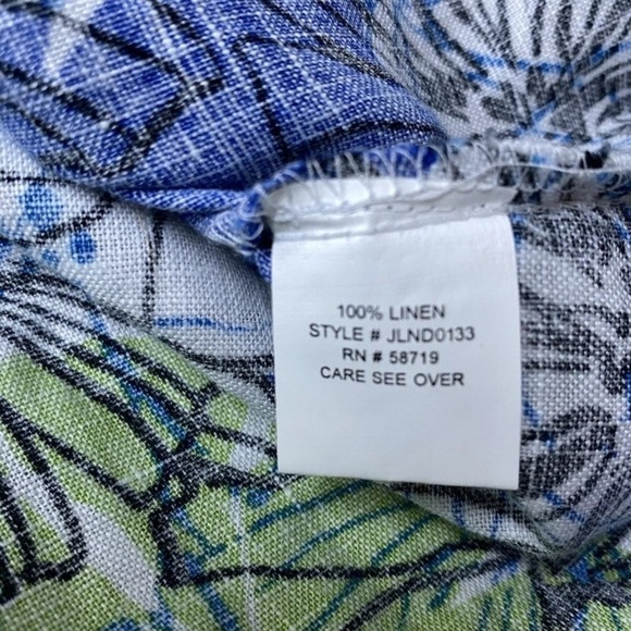 Choices Blue Green Floral Print Linen Maxi Dress Sleeveless Size L NWT - Picture 6 of 6